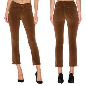 Frame Le High Straight in Warm Tan Caramel Brown Corduroy Ankle Pants Size 28